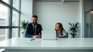 Advogado diversificado criando conteúdo digital no Instagram para construir autoridade de forma ética
