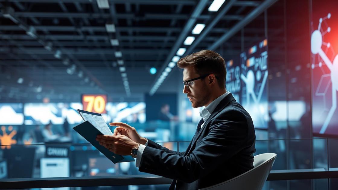 Advogado analisando dados estratégicos de marketing em ambiente moderno para Marketing Jurídico: Estratégias para Transformar seu Escritório de Advocacia