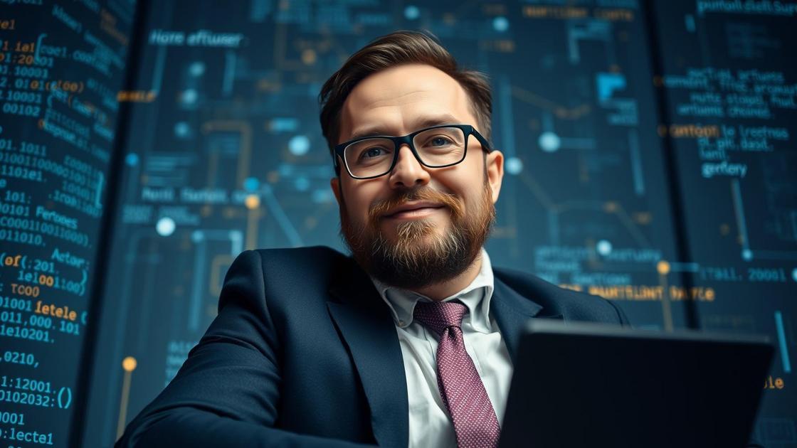 Advogado em reunião virtual com cliente, com fundo tecnológico, representando E-mail Marketing para Advogados Dicas Infalíveis