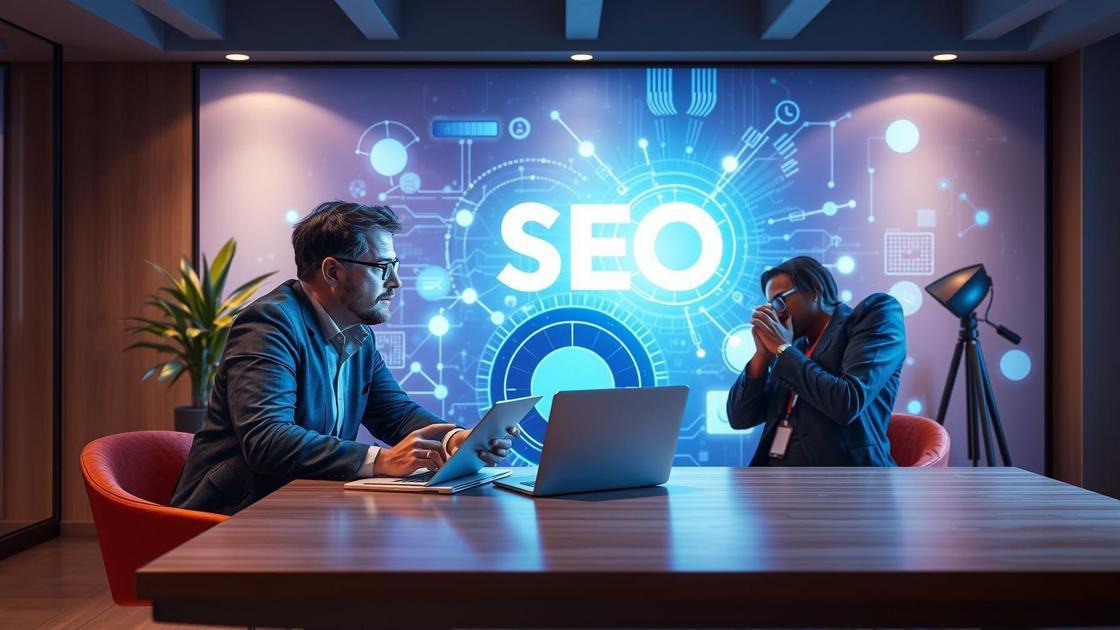 Advogado e cliente discutindo sobre SEO para Escritórios de Advocacia Posicione seu Site no Topo em um ambiente digital moderno.