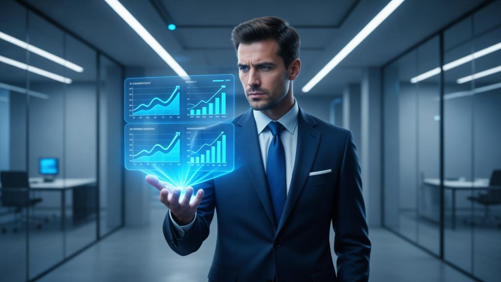 Advogado em escritório moderno, trabalhando com marketing digital, representando as novas estratégias do setor.