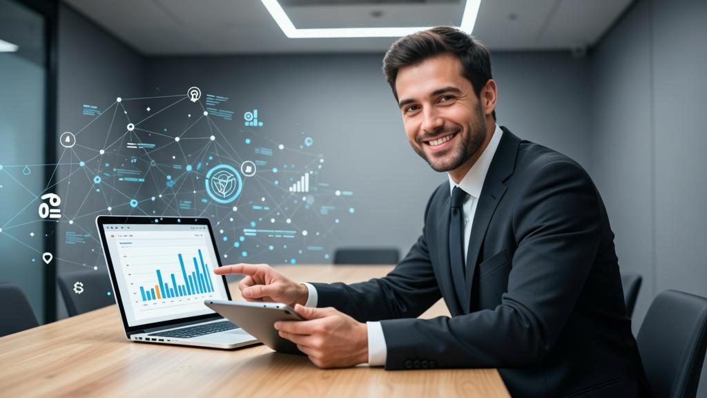 Consultor jurídico interagindo com cliente em ambiente moderno sobre pesquisa de satisfação com clientes jurídicos.