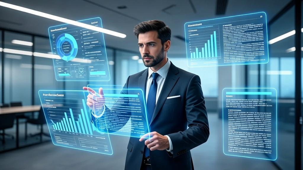 Avanços no Código de Ética da OAB e marketing jurídico com advogado analisando dados em ambiente moderno e tecnológico.