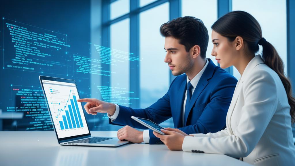 Advogado jovem revisando conteúdo digital com assistente em escritório moderno - Modelos de Conteúdo para Blogs Jurídicos Estratégicos