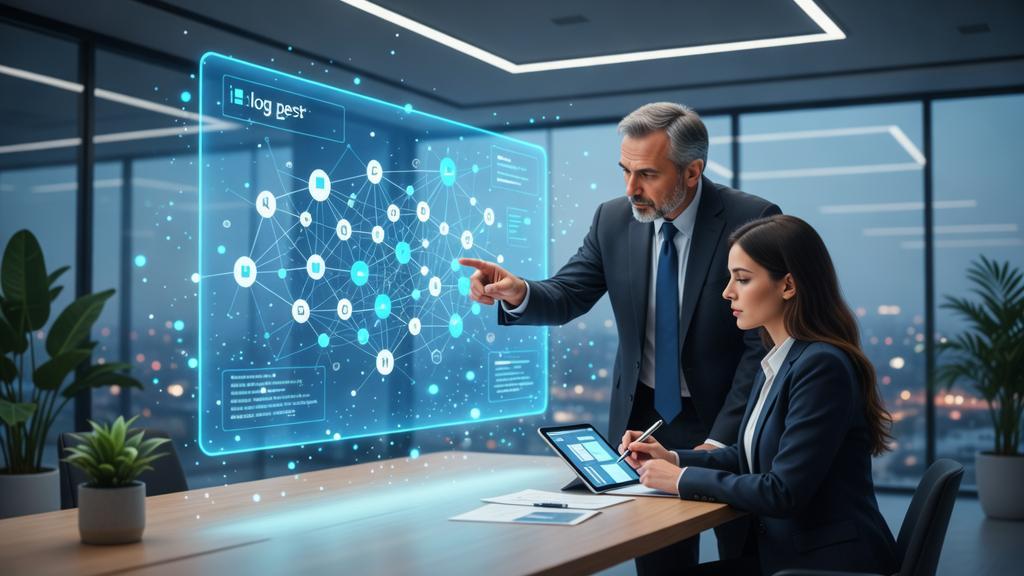 Modelos para Blog Posts Jurídicos que Aumentam sua Autoridade em escritório moderno com mapa de conteúdo digital