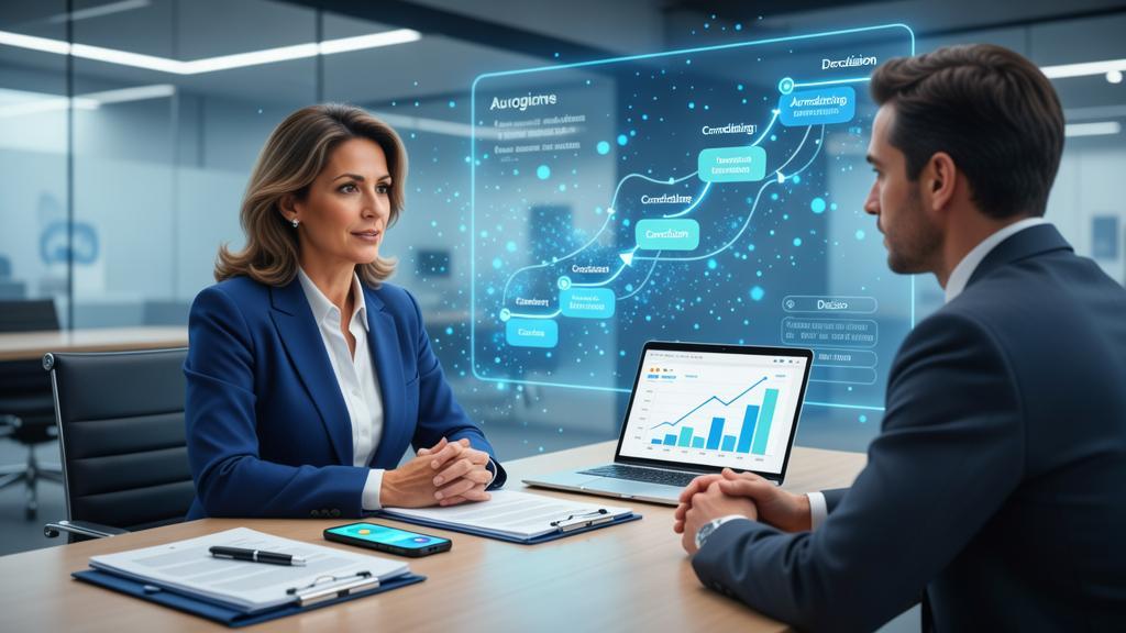 O que é Jornada do Cliente Jurídico Guia Completo para Escritórios com advogada e cliente em mapa digital da jornada
